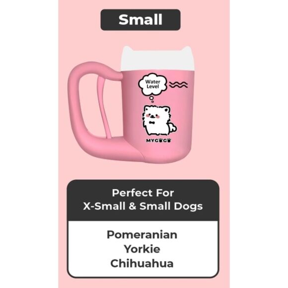 My GoGo Semi-Automatic Paw Cleaner for Small Dog Breeds- Pink - Picture 2 of 5